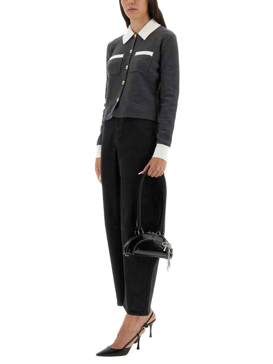 Cardigan With Contrasting Collar