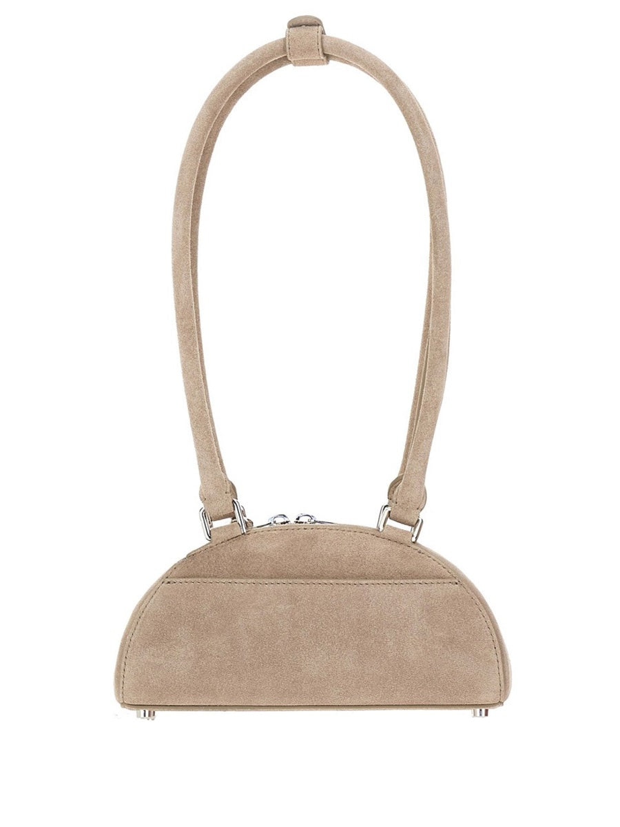 Mini Shoulder Bag in Beige Leather