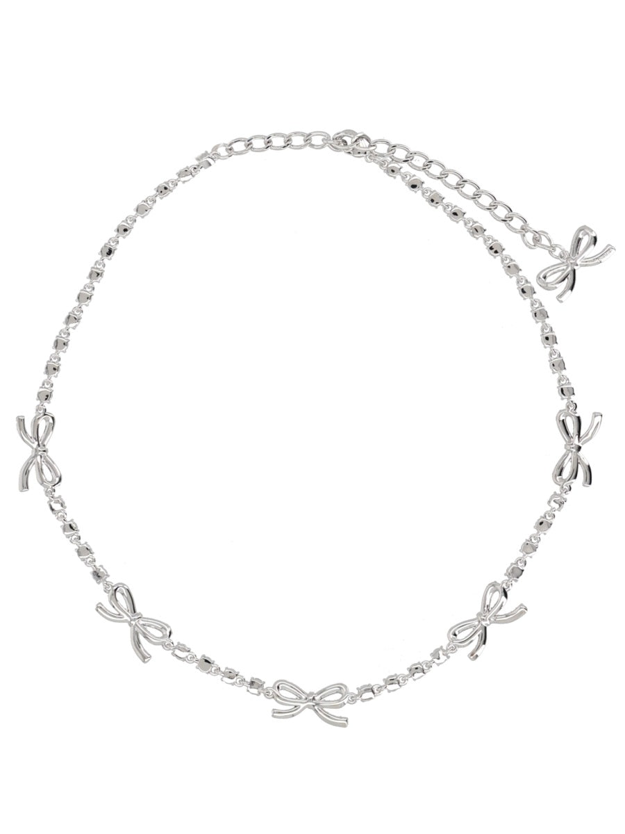Necklace Crystal Bow Silver