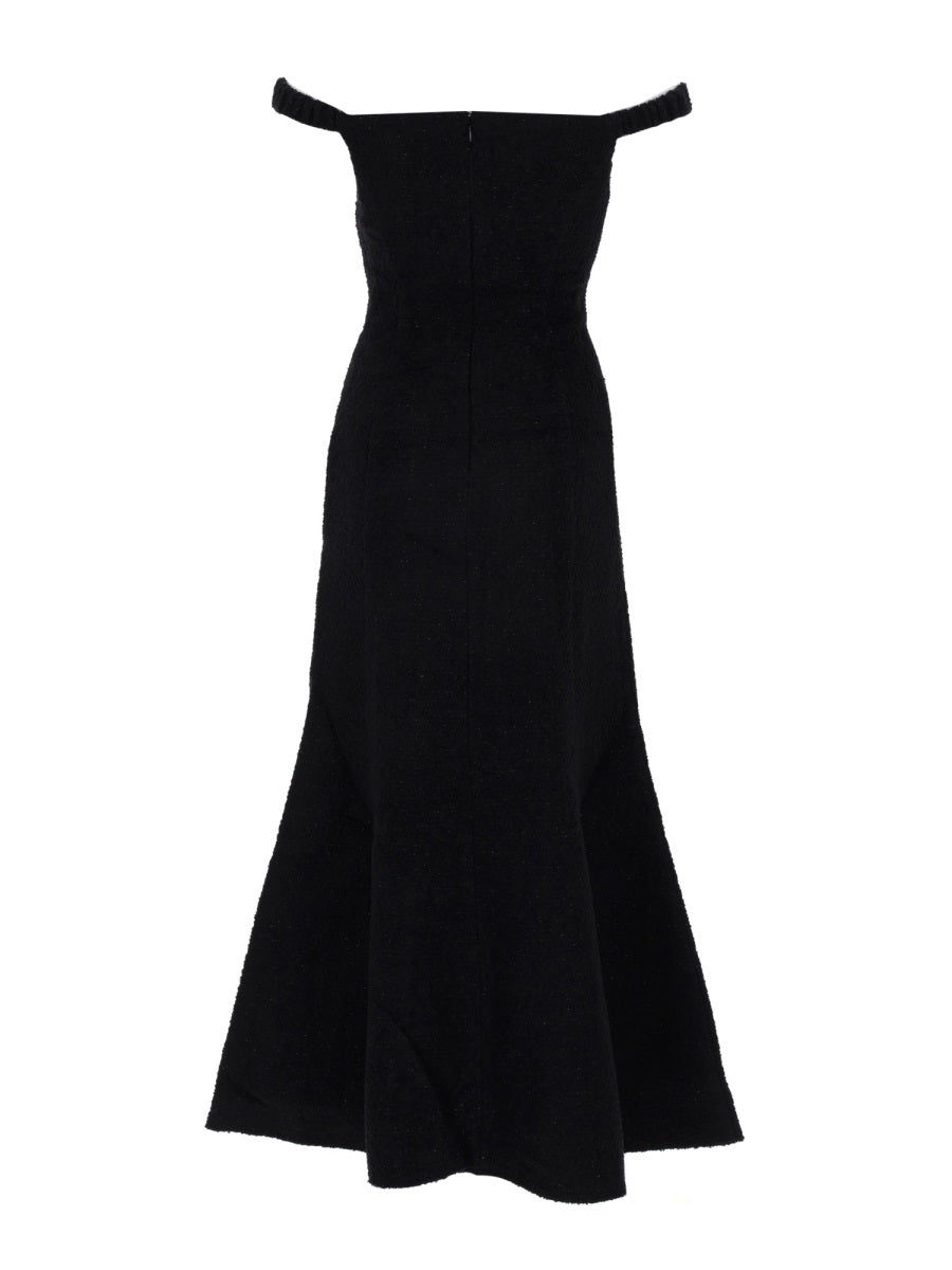 Midi Dress Bouclé Black