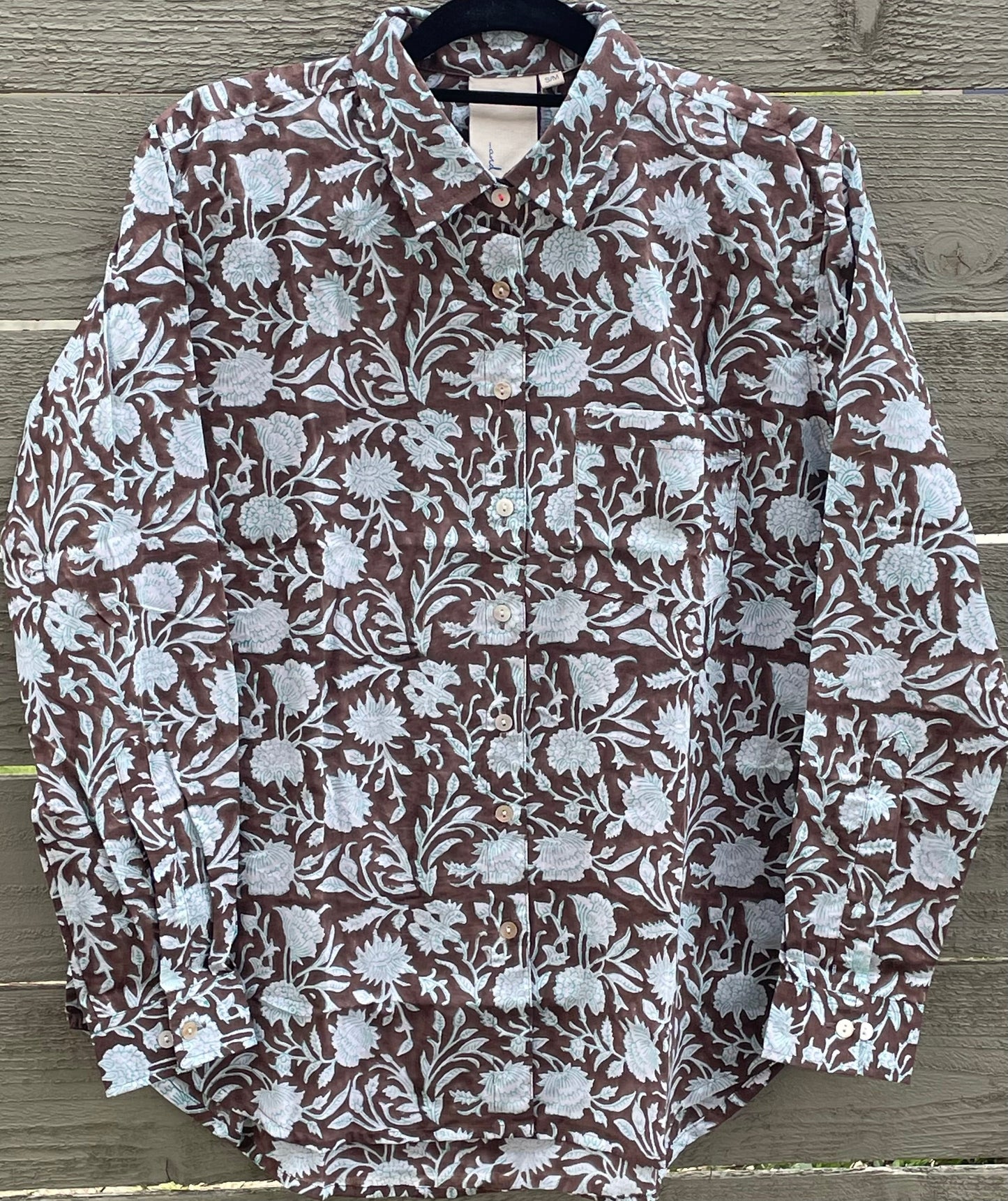 Good Boyfriend Shirt - Floral Escape Pinecone and Cerulean