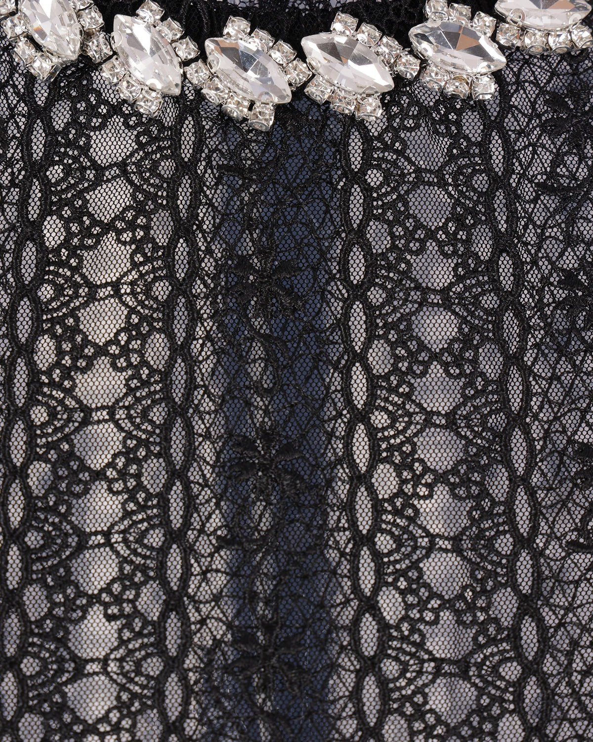 Top Black Lace With Crystals