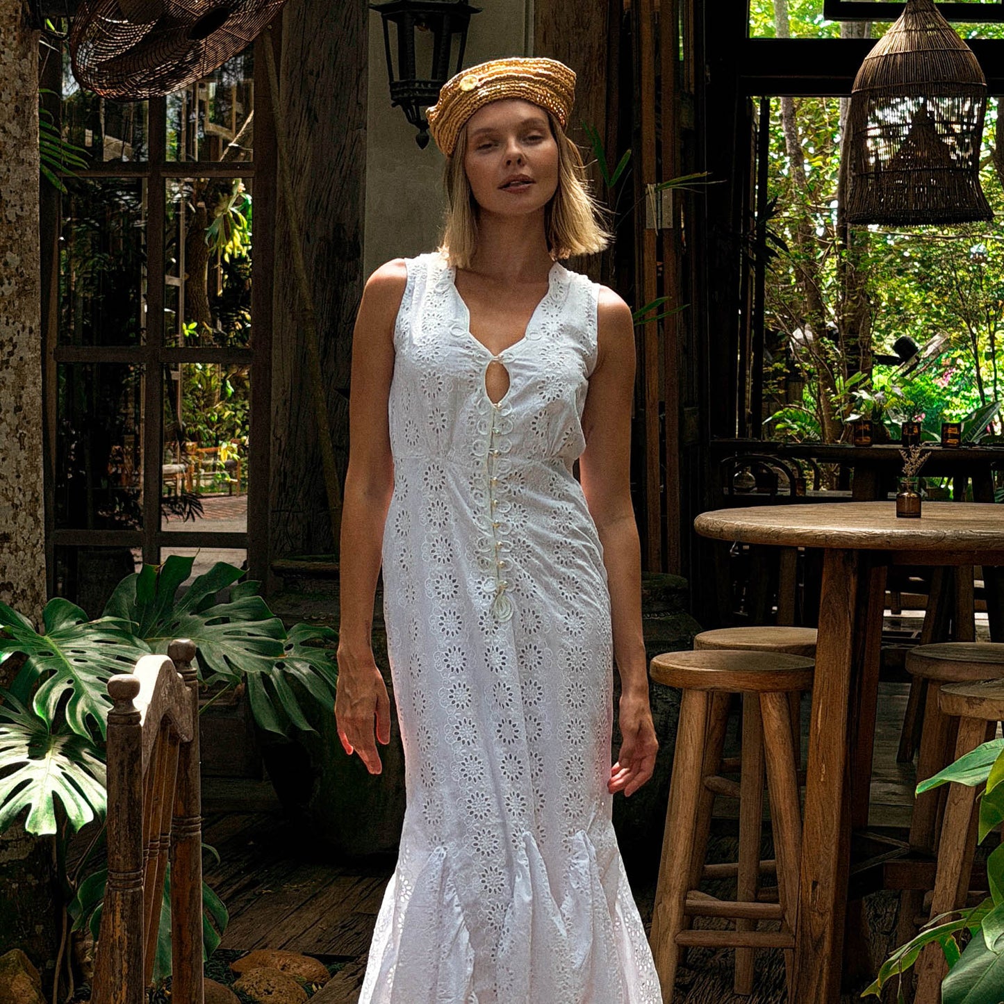 Seruni Embroidered Mermaid Maxi Dress