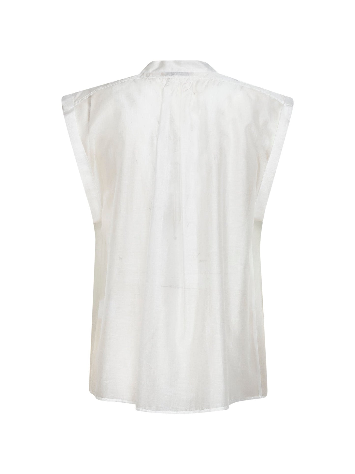 White Voile Calicia Sleeveless Shirt