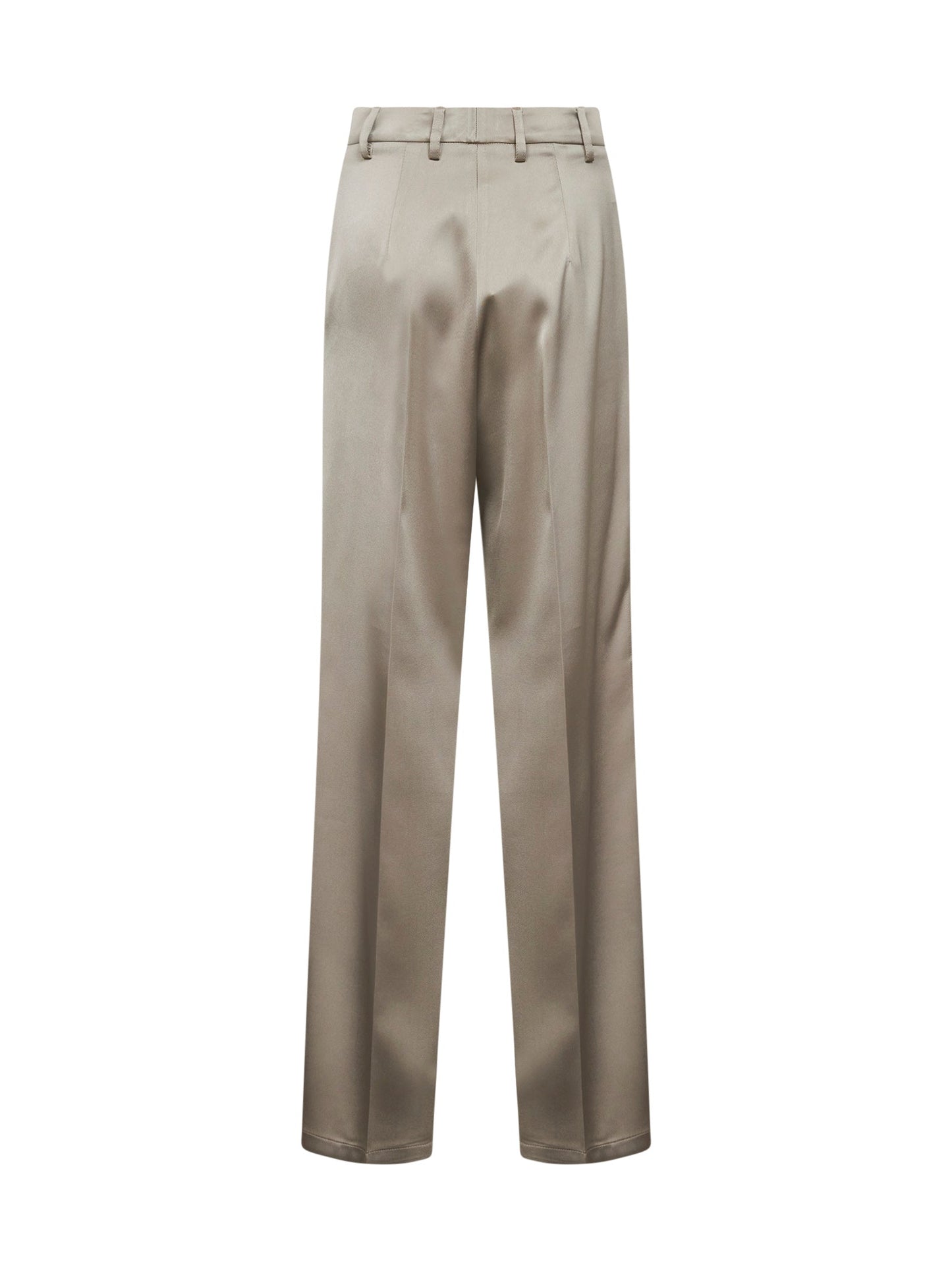 Chalk Satin Straight Trousers
