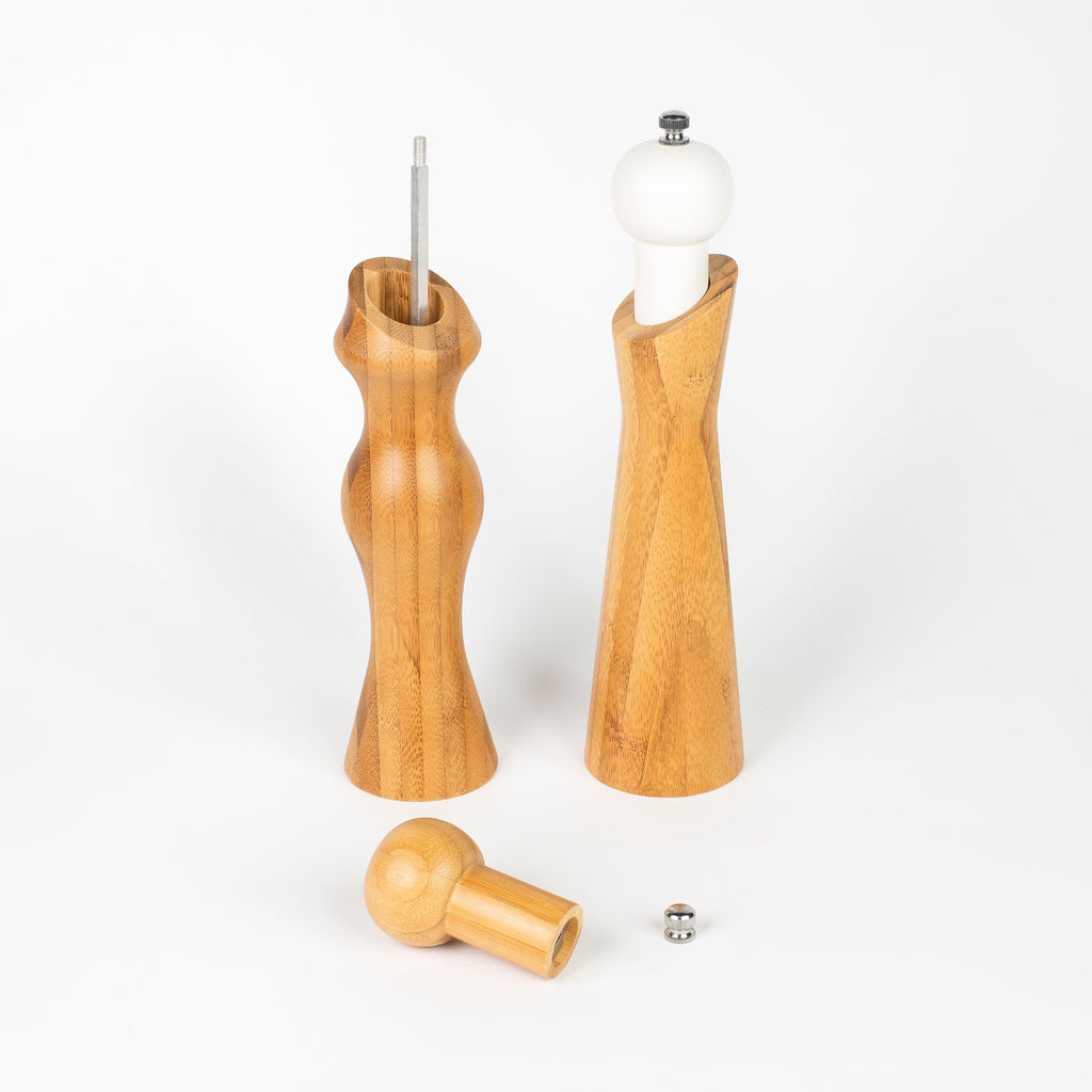 Bamboo Mr. & Ms. SALT & PEPPER MILLS by Peterson Housewares & Artwares - Ladiesse