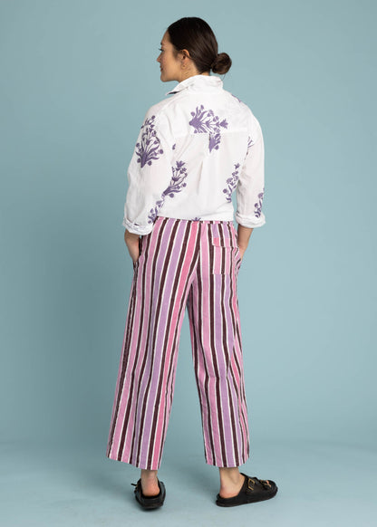 Shore Pant - Wallpaper Stripe Dahlia