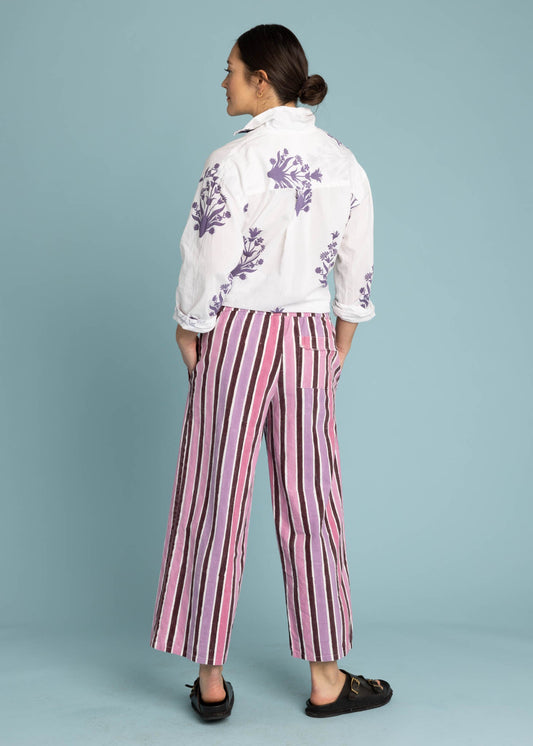 Shore Pant - Wallpaper Stripe Dahlia
