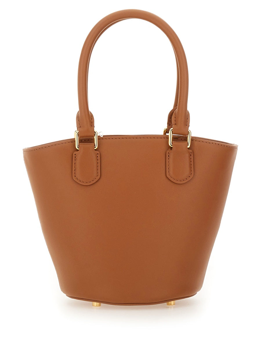Leather Tote Bag With Charm
