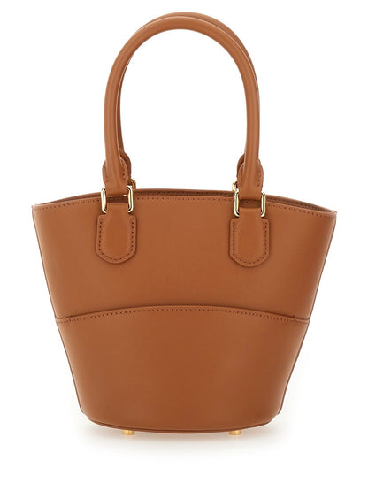 Leather Tote Bag With Charm