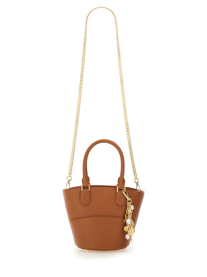 Leather Tote Bag With Charm