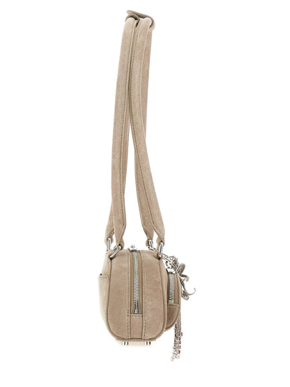 Mini Shoulder Bag in Beige Leather