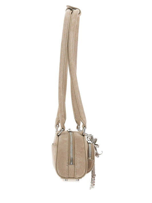 Mini Shoulder Bag in Beige Leather