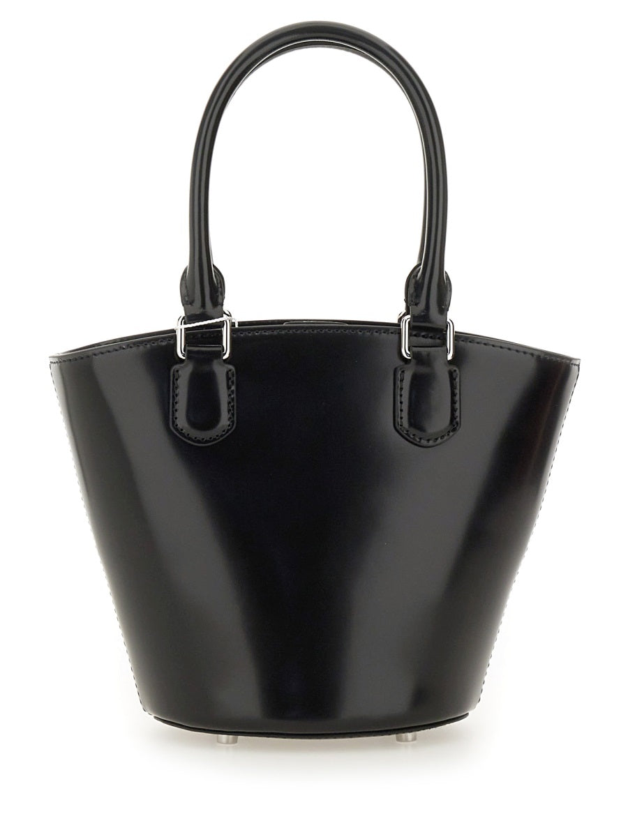 Leather Tote Bag With Charm