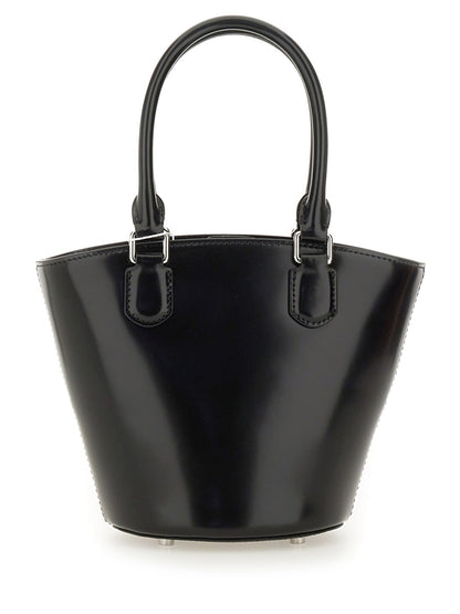 Leather Tote Bag With Charm