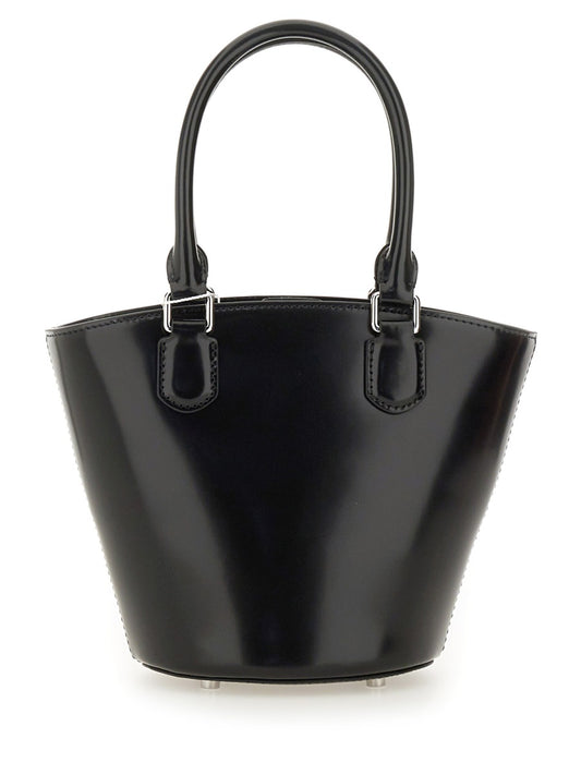 Leather Tote Bag With Charm