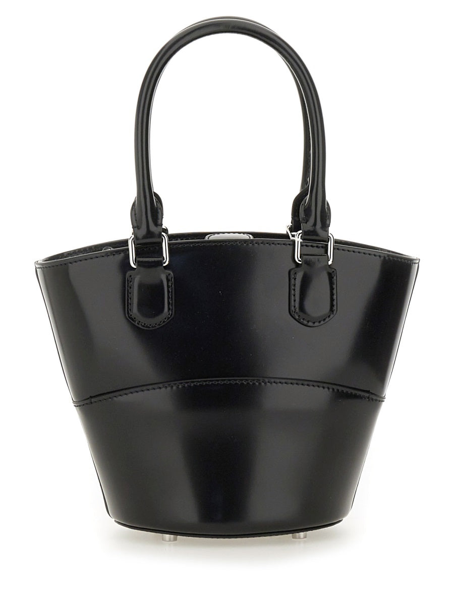 Leather Tote Bag With Charm