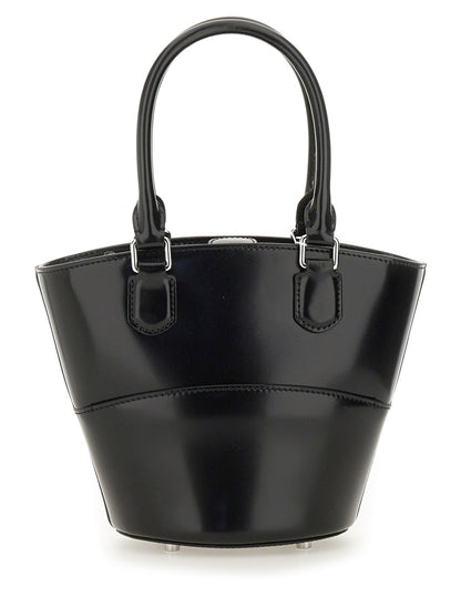 Leather Tote Bag With Charm