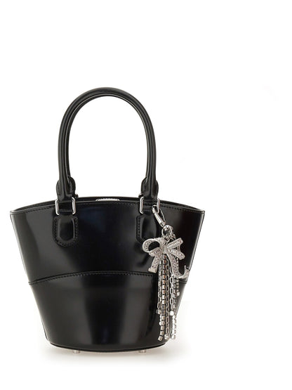 Leather Tote Bag With Charm