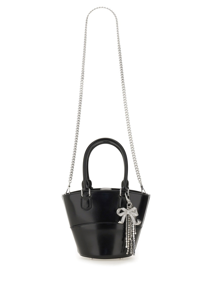 Leather Tote Bag With Charm