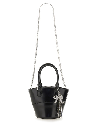 Leather Tote Bag With Charm