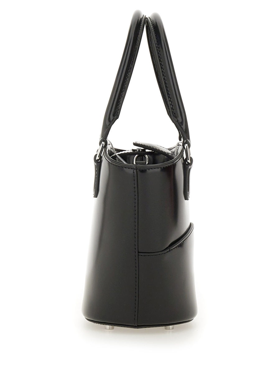 Leather Tote Bag With Charm