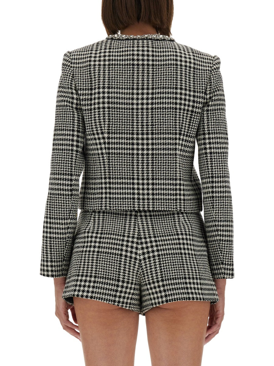 Houndstooth Jacket With Crystals