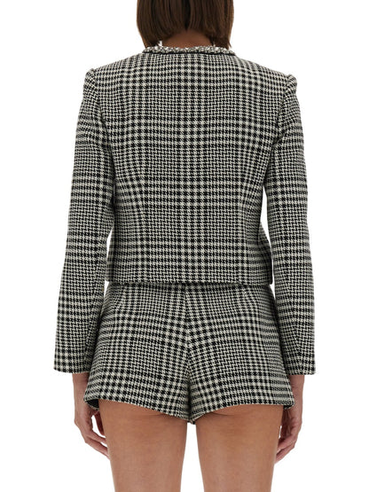 Houndstooth Jacket With Crystals