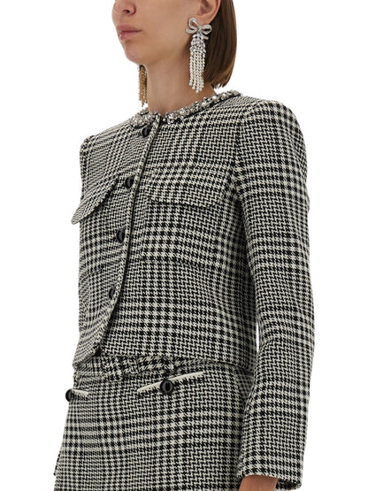 Houndstooth Jacket With Crystals