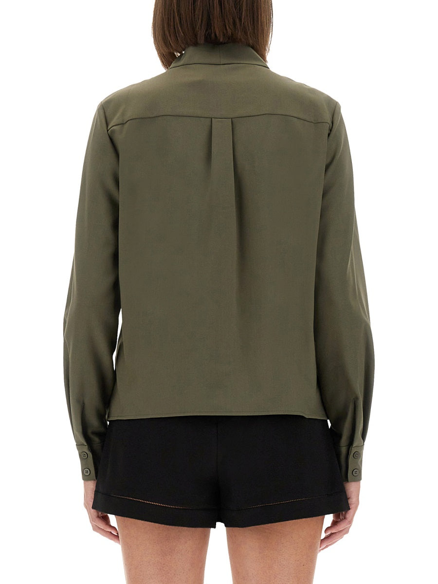 Twill Shirt With Bow