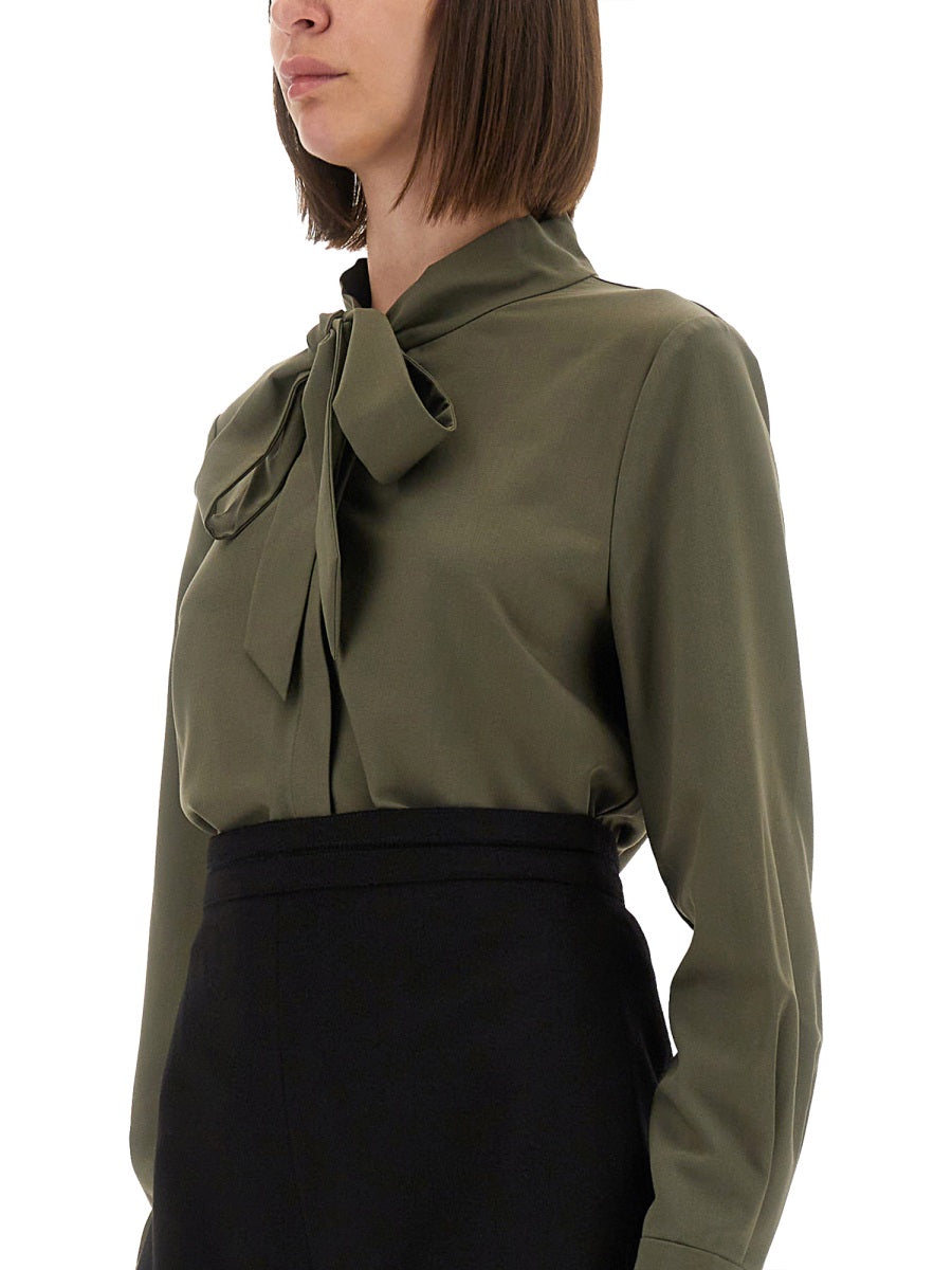 Twill Shirt With Bow