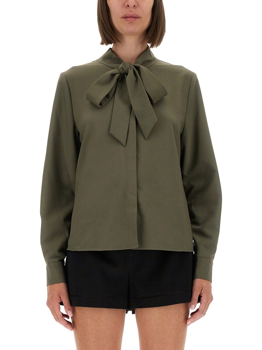 Twill Shirt With Bow
