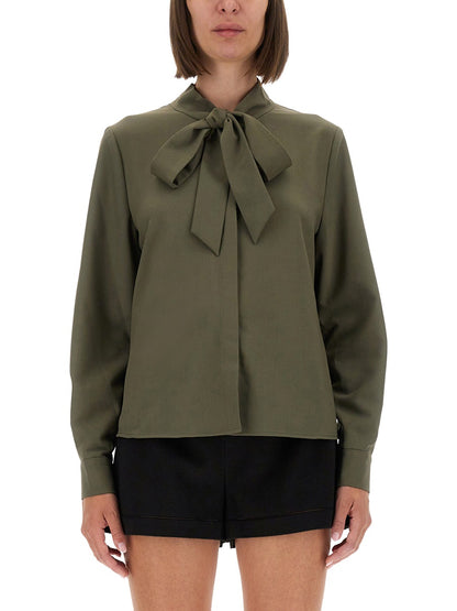 Twill Shirt With Bow