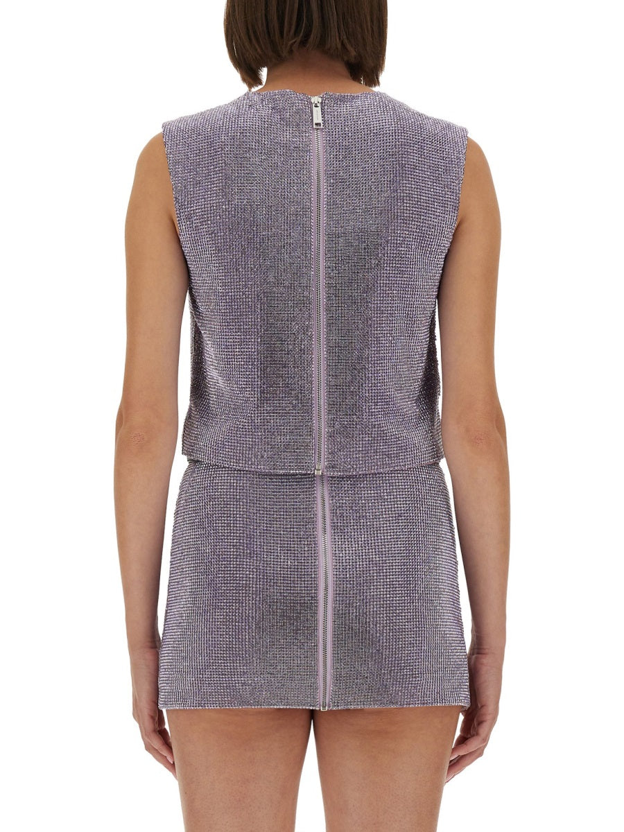 Metal Mesh Top in Lilac