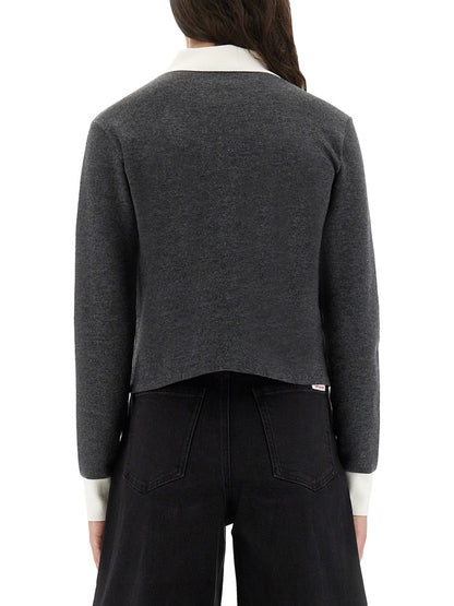 Cardigan With Contrasting Collar