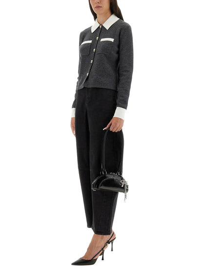 Cardigan With Contrasting Collar