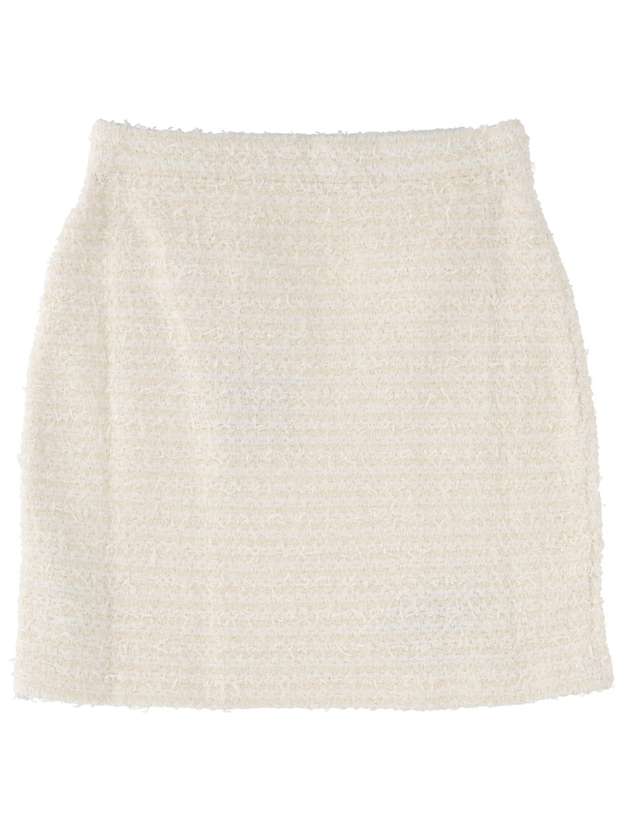 Wool Miniskirt in Ivory