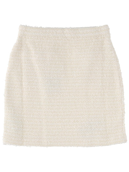 Wool Miniskirt in Ivory