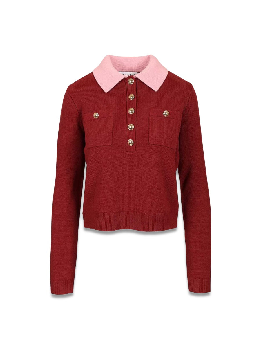 Bordeaux Polo Cardigan