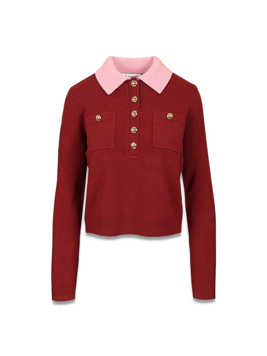 Bordeaux Polo Cardigan