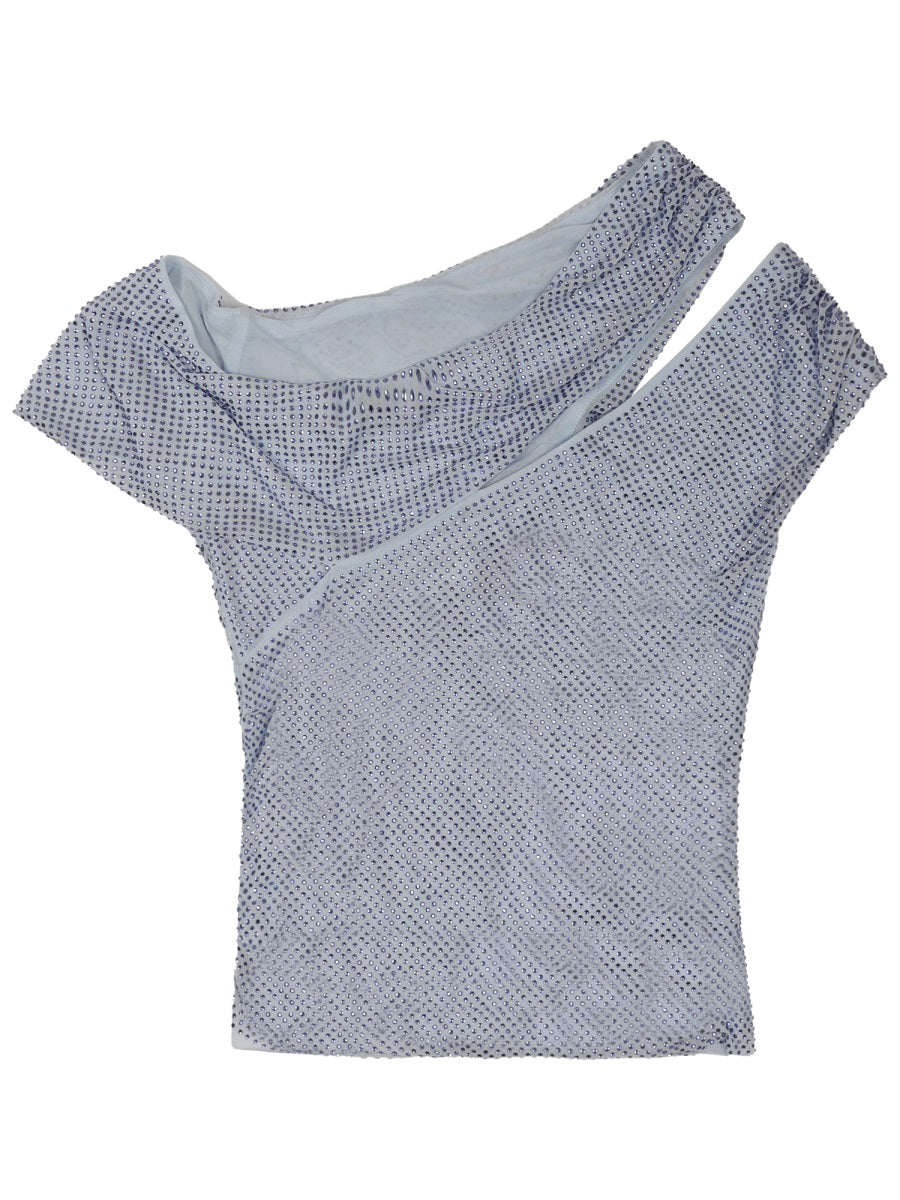 Asymmetrical Top With Rhinestones