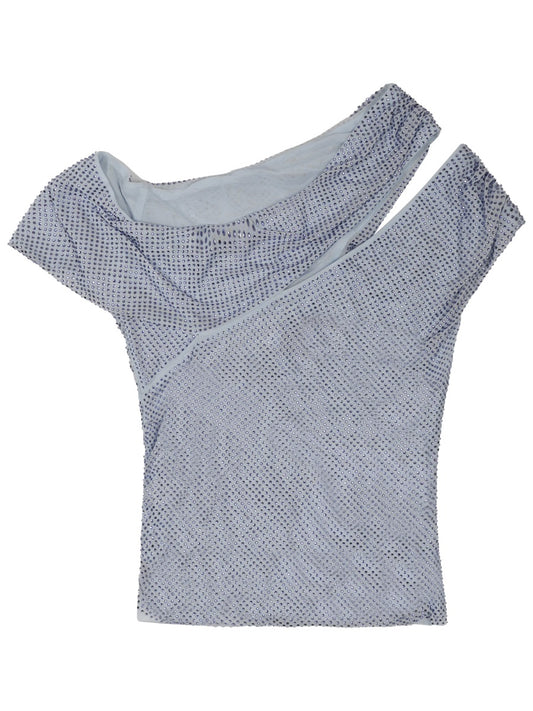 Asymmetrical Top With Rhinestones