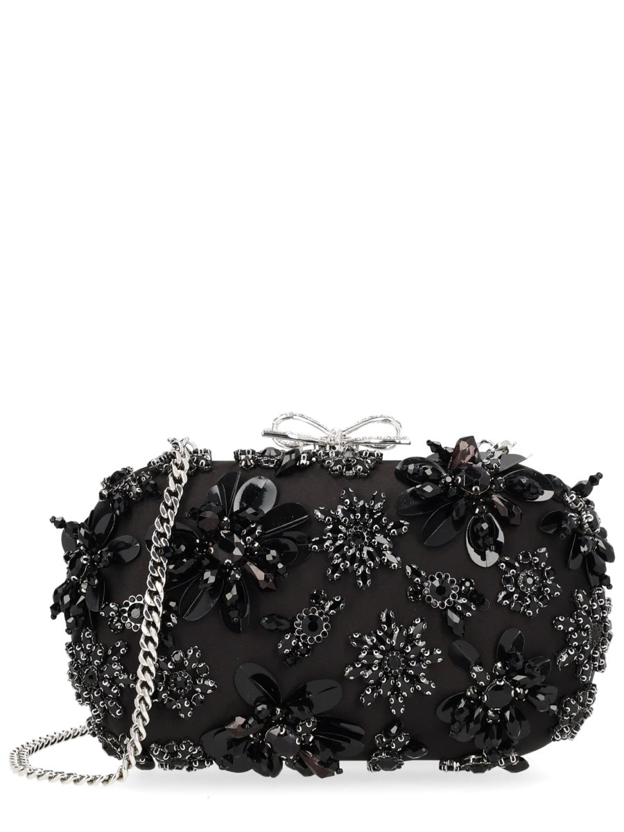 Clutch Bag Floral Crystal Black