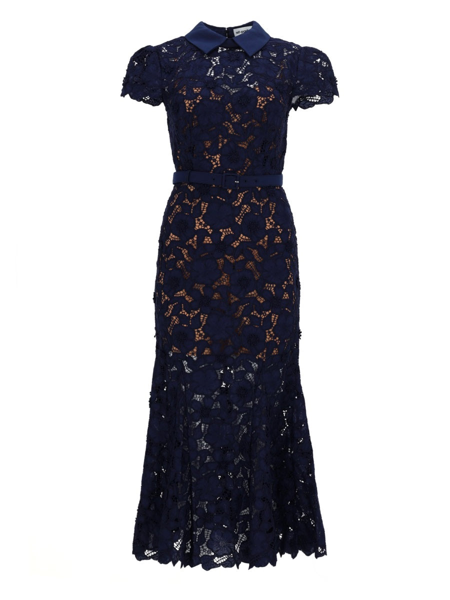 Midi Lace Dress Blue