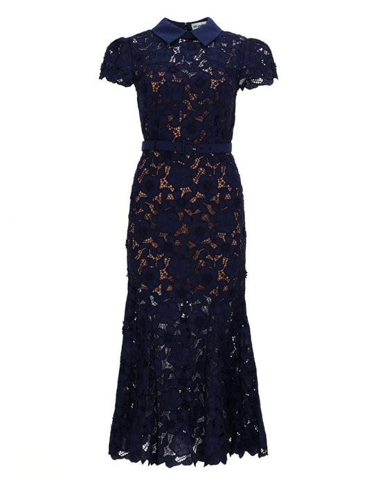 Midi Lace Dress Blue
