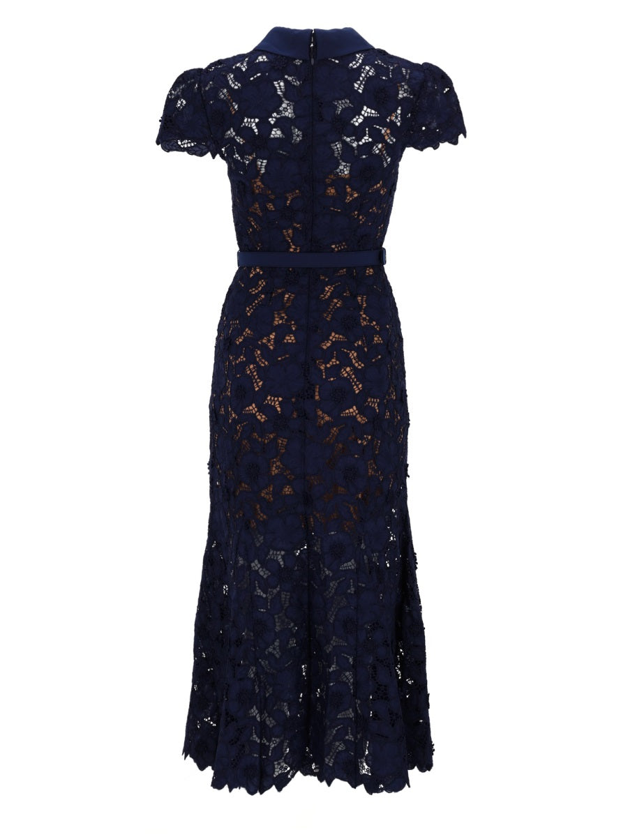 Midi Lace Dress Blue