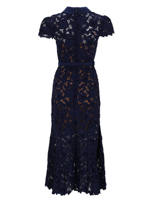 Midi Lace Dress Blue