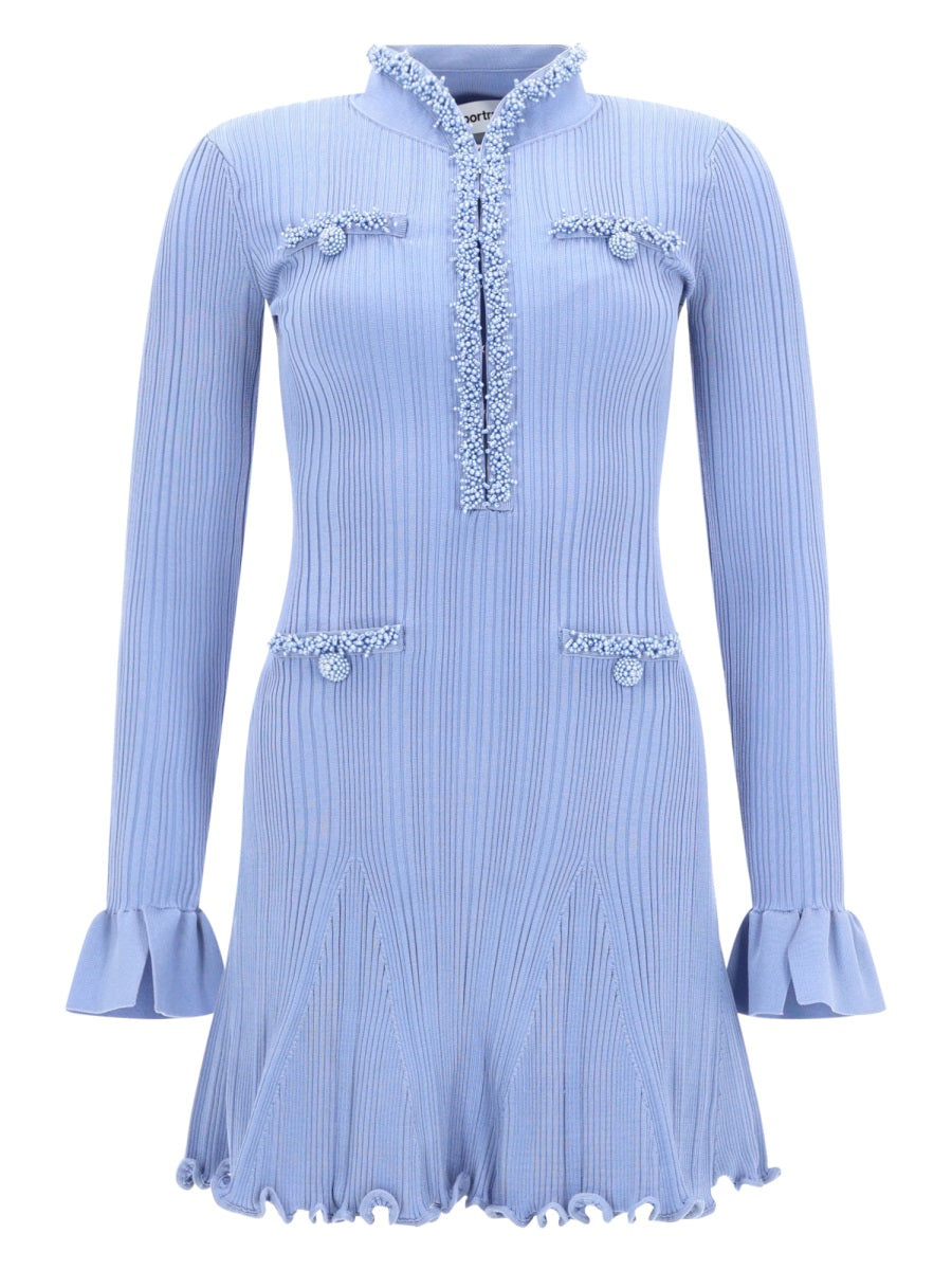 Mini Beaded Dress Blue
