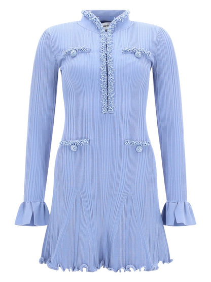 Mini Beaded Dress Blue