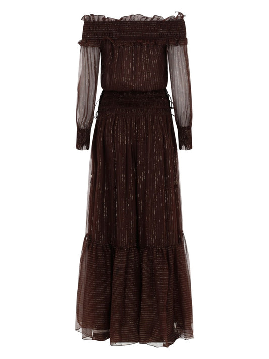 Dress With Ruffles and Flounces — Brown Silk